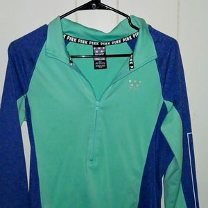 A M PINK Jacket Good Quailty With A Back Pocket A Half Zip Up.